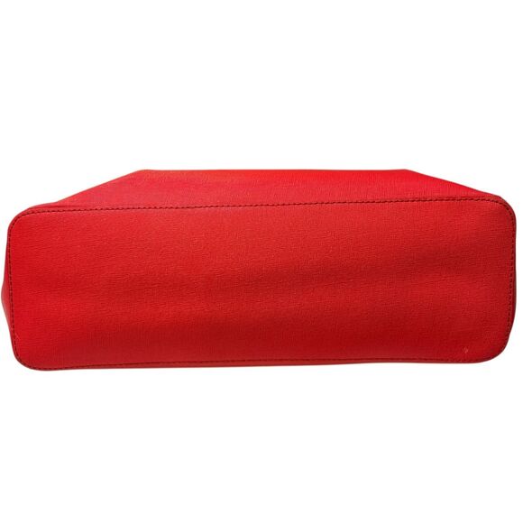 Vince Camuto Red Leather Tote Bag Structured shoulder handbag with gold hardware - Picture 7 of 7